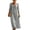 Gray, variant on Women's Square Neck Bow Front Maxi Dress 3/4 Puff Sleeve Casual Loose Flowy Long Dress