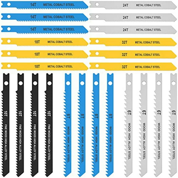 24PCS Jig Saw Blade Set, High Assorted Saw Blades,For Wood Metal Plastic Cutting Includes C5929