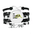 thumbnail image 1 of Like Sports Fitness Balanced Fencing Bracelet Love Accessory Twisted Leather Knitting Rope Wristband, 1 of 3
