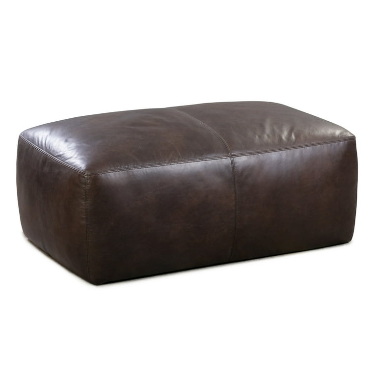 Poly and bark leather ottoman deals