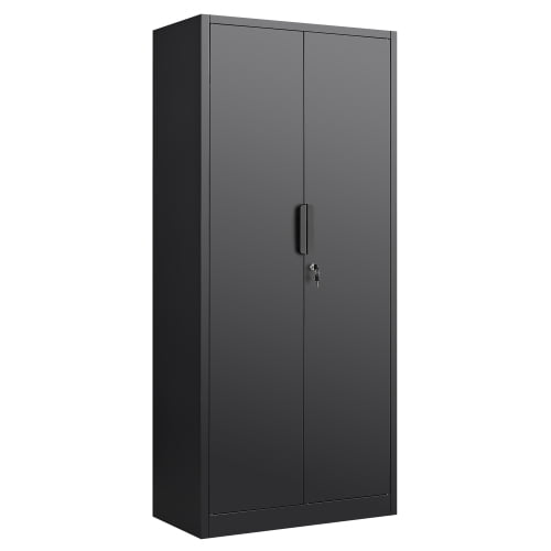 70-Inch 2-Door File Cabinet with Lock, 4 Adjustable Shelves, Heavy-Duty Steel Construction, for Commercial Office, Home Office, Legal Size & Letter File Storage, Organization Cabinet