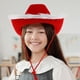thumbnail image 3 of Gorro de vaquera navideño, gorro de Papá Noel, gorro vaquero rojo y blanco con ala blanca para fiestas de disfraces navideños, 3 of 8