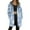 Blue, variant on Jacket Women Longline Jackets Christmas Print Winter Cozy Lined Full Zip Outerwear for Cold Weather Trench Coat Women Black L