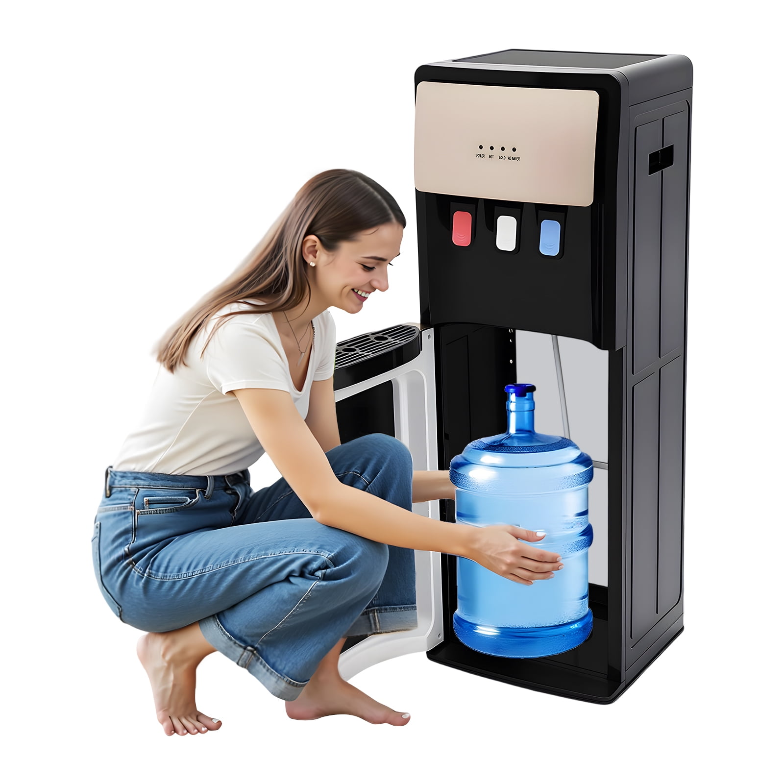Champaign Gold Bottom Loading Water Cooler Dispenser W/ Hot&Cold and Room Temperature for Homes, Offices