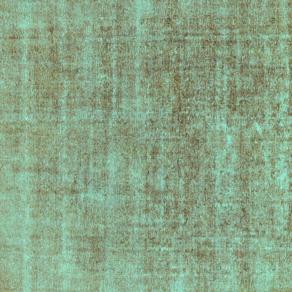 Ahgly Company Indoor Square Abstract Turquoise Blue Modern Area Rugs, 6' Square