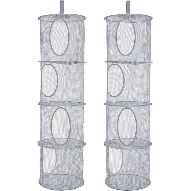 2Pcs Stuffed Animal Storage Foldable Stuffed Animal Net or Hammock Organizer 4 Compartments Hanging Mesh Toy Storage Hammock for