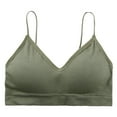 thumbnail image 3 of SMihono Deals Women Wireless Thin Straps Bras Anti Exposure Base Everyday Bra Comfy Breathable Sling Bra Fashion Beautiful Back Bra Green Free Size, 3 of 3