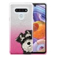 thumbnail image 1 of FINCIBO Hot Pink Gradient Glitter Case, Sparkle Bling TPU Cover for LG Stylo 6 6.8" 2020, Animal Schnauzer Puppy Dog Look For You, 1 of 3