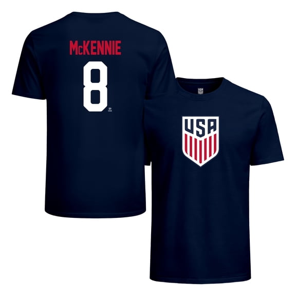 Icon Sports Officially Licensed US Men's National Soccer Team Weston McKennie Cotton T-Shirt - Unisex Adult - MNT480CT Navy L