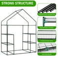 thumbnail image 4 of Ktaxon Mini Walk-in Greenhouse with PE Cover, 4-Shelf Indoor Outdoor Plant House for Garden Backyard, 56"x29"x77", Green, 4 of 9