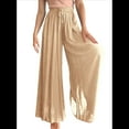 thumbnail image 2 of Pantalones Casuales para Mujer, con Cintura Elástica y Pierna , con Bolsillos. Caqui S, 2 of 9