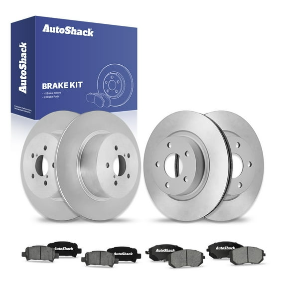 AutoShack Front & Rear Brake Rotors Ceramic Brake Pads | Replacement For 2005 Subaru Legacy 2.5L AWD | 12-PC Brake Kit