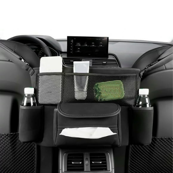 TopLLC Car Porte-Sac à Main entre les Sièges Grande Capacité Porte-Sac en Suède pour Voiture avec Porte-Mouchoirs et Rainure pour Tasse Poche de Rangement pour Voiture Organisateur pour Accoudoir Central, Barrière pour Animaux et Enfants Intérieur Accessoires de Voiture