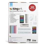 KINGART 105-Piece Mixed Media Art Set with Tabletop Easel – Art Painting & Drawing Kit for Beginners and Adults