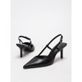 thumbnail image 4 of On feet& in love Women's Pointed Toe Slingback Heels - Black PU Leather Dress Pumps for Office & Wedding - Size 5.5, 4 of 8