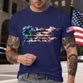thumbnail image 2 of UngA 250 USA Shirt, Mens American Flag Shirt 4th of July T-Shirt USA Flag 1776 Patriotic Graphic Tee Short Sleeve Memorial Day Tops (Dark Blue,L), 2 of 7