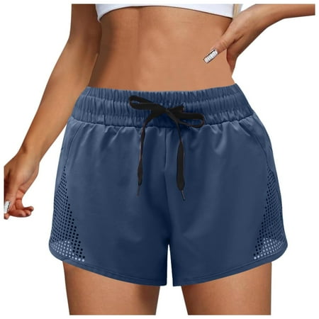 WNVMWI Womens Shorts Yoga Shorts for Women Black High Waisted Shorts Summer Mesh Breathable Sports Shorts Women s Quick Drying Loose Fitness Pants Yoga Running Exposure Casual Shorts Hot Pants Bl XL