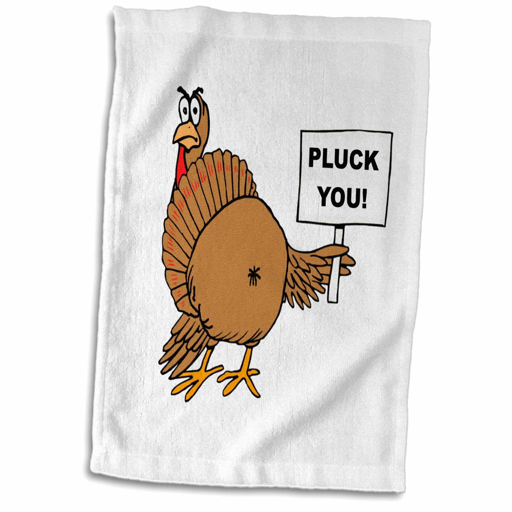 3drose Pluck You Naughty Turkey Joke Happy Thanksgiving Humor Funny Towel 15 By 22 Inch