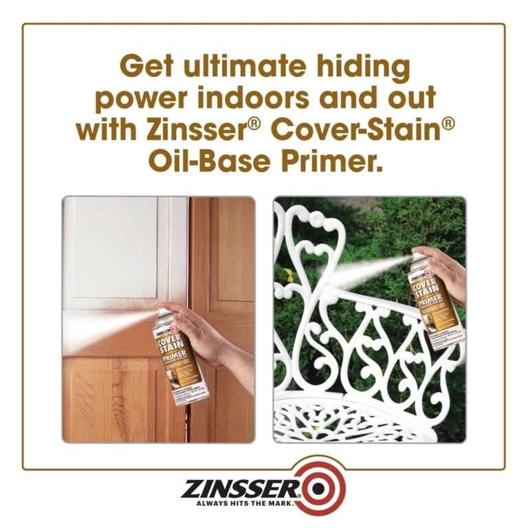 Zinsser Cover Stain Oil-Based Primer Spray, 13 oz White photo 6
