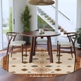 thumbnail image 3 of Boho Geometric Round Area Rug 6Ft Washable Circle Rugs for Bathroom Office, Country Ethnic Nation Abstract Motifs Non-Slip Carpet Floor Mats Indoor Outdoor Carpet Runner Aesthetic Home Decor, 3 of 8