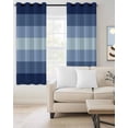 thumbnail image 3 of Blackout Curtains for Bedroom, Navy Blue Ombre Room Darkening Window Drapes for Living Room, Gradient Navy Blue Woods Farmhouse Thermal Insulated Grommet Curtains, 42x45 inch, 2 Panels, 3 of 9