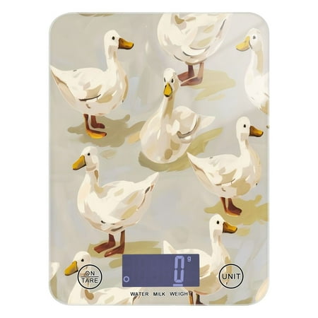 

Kitchen Electronic Scale Food Scale 7.68x5.71 inch Multifunctional Digital Kitchen Scale Tempered Glass Decorative Baking Cooking Meal Preparation Cute Duck