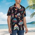 thumbnail image 3 of Kll Men'S Hawaiian Shirt Short Sleeve Button Down Beach Shirts-Colorful Mushrooms In Doodle Style, 3 of 7
