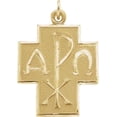thumbnail image 2 of 24.5x22mm Alpha Omega/Chi-Rho Cross in 14k Yellow Gold, 2 of 3