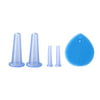 4 Pcs Silicone Cupping Cups Set Facial Cupping Therapy Set Massage Vacuum Therapy Rubber Cup for Face and Eyes With Free Facial Cleasing Brush (Blue)