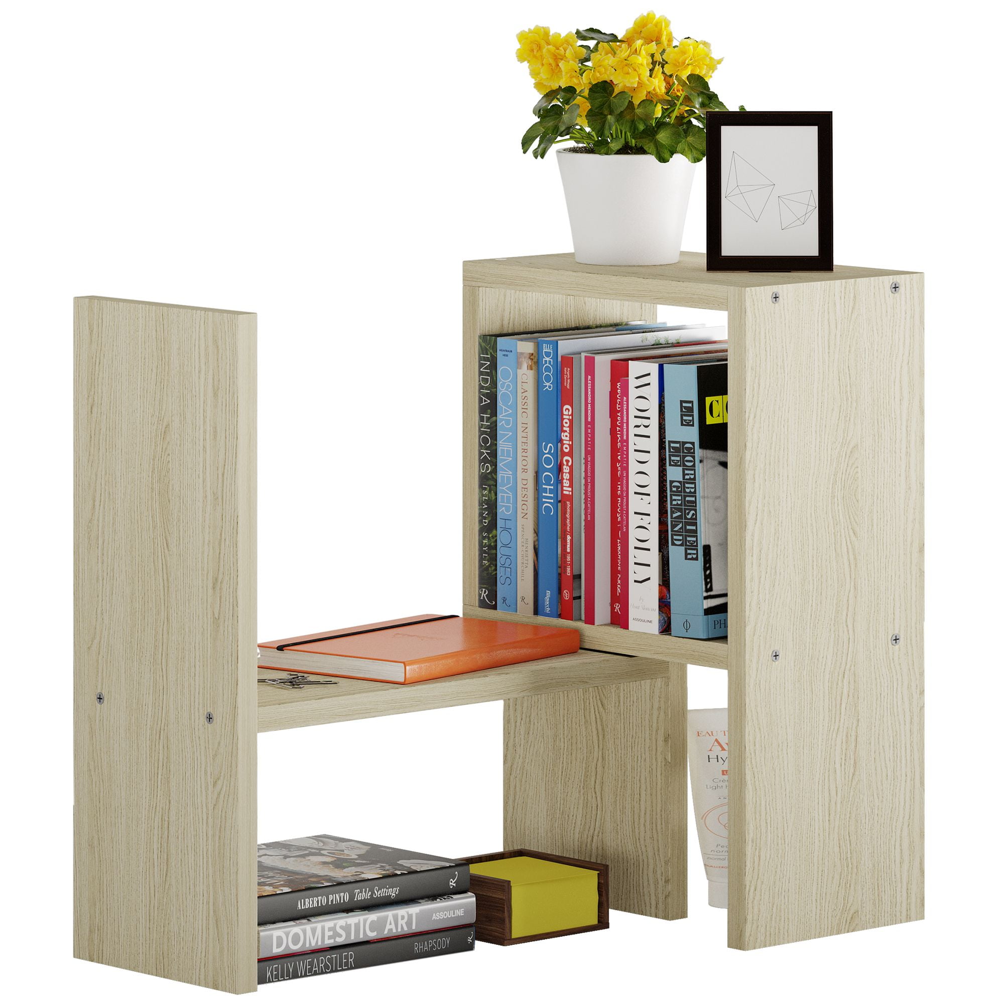 Desktop Storage Rack Home Office Desk Storage Organizer Bookshelf Shelf Decor 