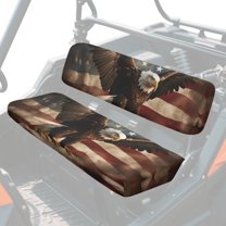 Uorisanigo UTV Seat Cover, Tear-Resistant Flying Eagle American Flag Front Bench Cover for Kawasaki Mule 4010 4x4 FE 2025 2023 2022 2021, Replacement UTV Accessories Seat Covers for Mule
