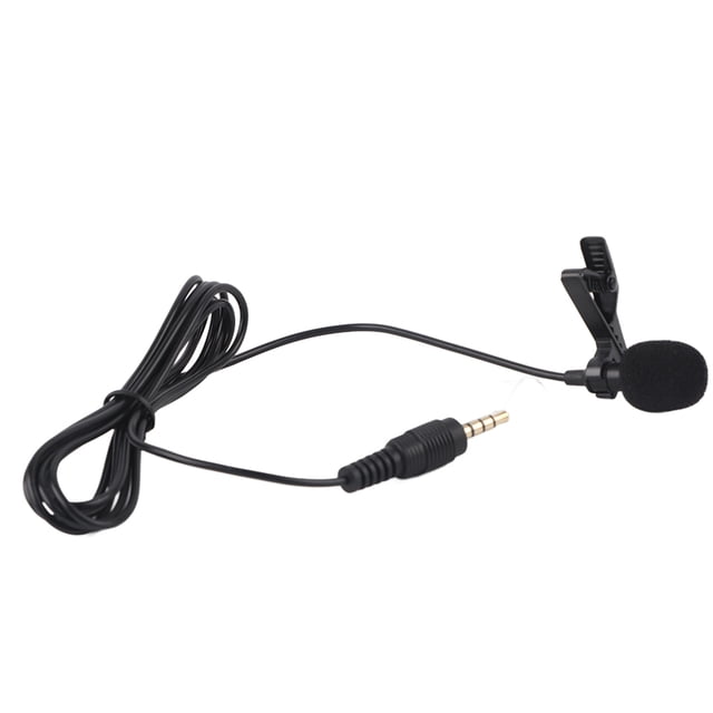 Mini micrófono de condensador manos libres con clip con cable y Conector de 3,5 mm para grabar discursos NikouMX