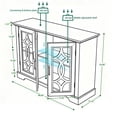 thumbnail image 6 of S-HOME MDF Sideboard with Clear Tempered Glass Doors and Adjustable Storage Shelves for Home Decor, Dark Oak, 6 of 13