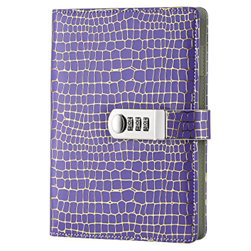 Sealei A5 PU Leather Diary With Combination Lock Password Locking Journal Diary Student Stationery Record Book Business Office Notepad Style 3 