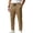 Khaki, variant on Dwelliawo Mens Breathable Casual Pants, Elastic Waist Drawstring Straight Leg Pants, Quick Dry Workout Pants For Daily Work Black XL