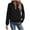 Black women's casual jacket a1, variant on Women's Casual Jacket Long Sleeve Zip Up Solid Color Basic Outerwear Beach Cover Up Spring Fashion Clothes, Khaki XL