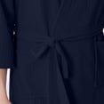thumbnail image 5 of Hrsba Robe for Men,Solid Color V Neck 3/4 Sleeve Sleep Robe With Belt and Pockets Fall Bathrobe, 5 of 7
