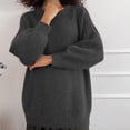 thumbnail image 5 of Women Oversized Sweaters, Loose Lantern Long Sleeve Fall Crewneck Casual Soft Knit Loungewear Fashion Pullover Blouse Tops Gray One Size, 5 of 6