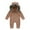 Brown, variant on Pedort Boy Romper Jumpsuit Snowsuit Lined Onesie Outfits Warm Hooded Romper for White,90