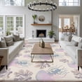 thumbnail image 4 of Jellyfish Coral Washable Area Rug 6 x 9 ft Dreamy Pink Purple Ocean Coastal Retro, Soft Non Slip Rugs Stain Repellent Indoor Felt Carpet for Living Dining Room Bedroom Home Office, 4 of 9
