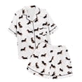 thumbnail image 5 of Bibifish Womens Pajama Set Summer Sausage Dog Print Satin Short Sleeve Top And Shorts 2 Piece Pjs Comfort Nightwear, 5 of 5