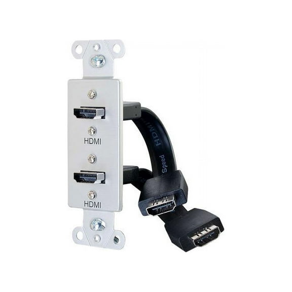 C2G 39875 Dual HDMI Pass Through Decorative Wall Plate, Aluminum