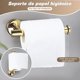 thumbnail image 4 of Juego de Accesorios Baño Dorado - 7Pcs Acero Inoxidable Accesorios para Baño - Toalleros y Anillo de Toallas, Portarrollos para Papel, 2 Gancho Adhesivo(Oro), 4 of 7