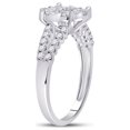 thumbnail image 2 of Diamond Princess 14kt White Gold Womens Round Diamond Flower Cluster Ring 1 Cttw, 2 of 4