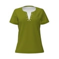thumbnail image 3 of Naloa Olive Print T-Shirts Short Sleeve V Neck Tees for Women Fashion Tops Trendy Lightweight Soft Casual Summer Outfits Clothes, 3 of 5