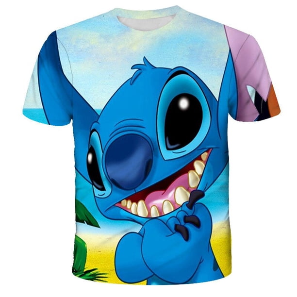 Stitch T-Shirts Disney Cartoon Anime Colorful 3D Print Streetwear Men Women Fashion Oversized T Shirt Kids Boys Girls Tees Tops5XL Gao Jinjia LED