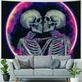 thumbnail image 4 of BCIIG  Skull Tapestry Glow in the Dark Tapestry Kissing Lovers Tapestries Skeleton Neon Trippy Moon Stars Vertical  Wall Hanging Decor for Bedroom Aesthetic  50x40inch, 4 of 6