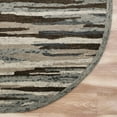 thumbnail image 2 of Ox Bay Talia 4' Round Gray/Black Camo Stripe Wool Indoor Area Rug, 2 of 7