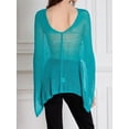 thumbnail image 3 of Women Sheer Poncho Top Lightweight Knit Crochet Shrug Bolero Mesh Batwing Sleeve Sweater Cover Up Beachwear, 3 of 6