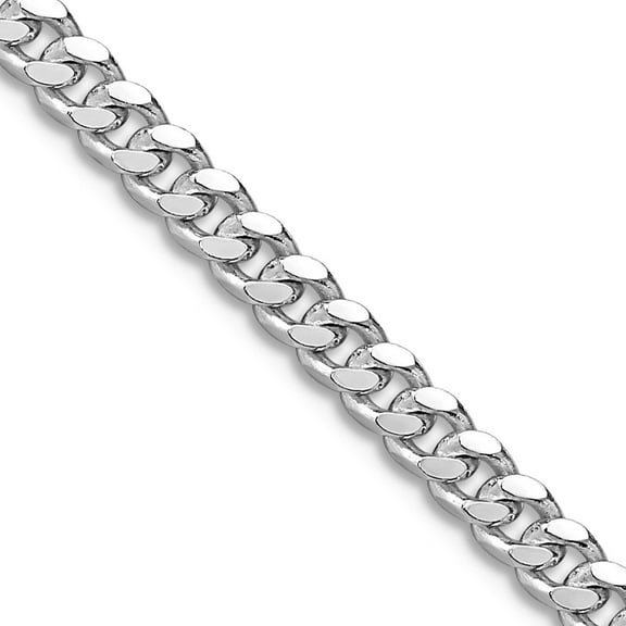 925 Sterling Silver Rhodium Plated 3.25mm Domed Curb Chain Necklace 22 Inch Chain Necklace for Women and Men